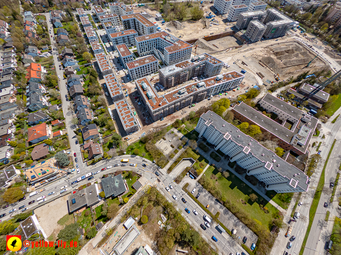 21.04.2023 - Luftbilder von der Baustelle Niederalmstraße 16 in Neuperlach